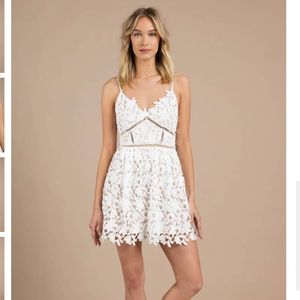 Tobi Cute Dainty Lace Mini Skater Dress